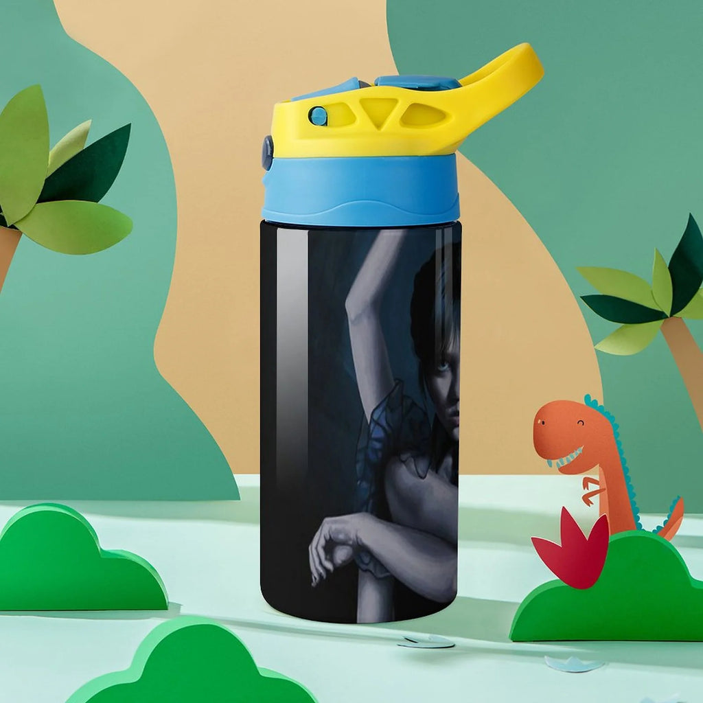 Stainless Steel Water Bottle with Straw G37441