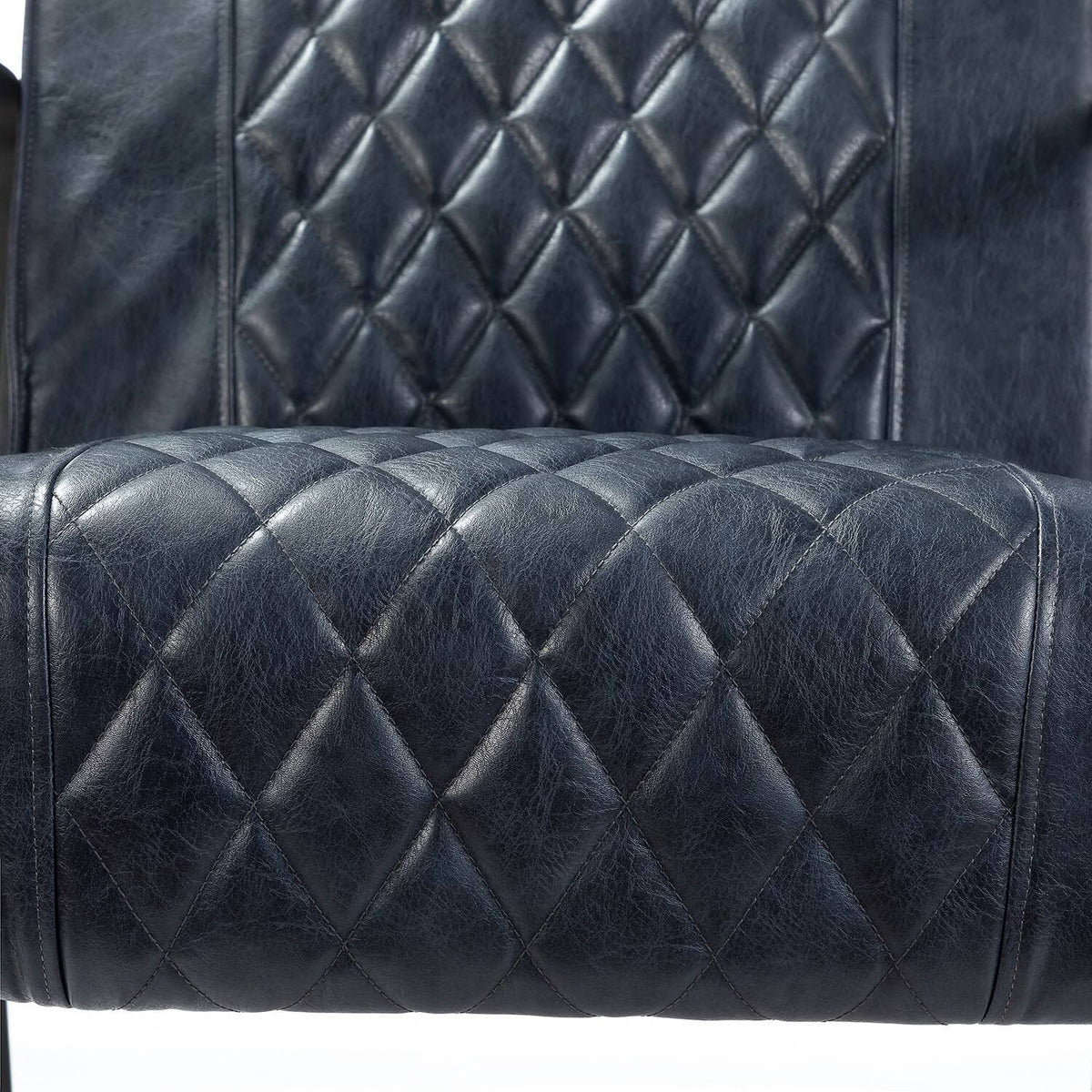 Blue PU Tufted Back Chair U202669