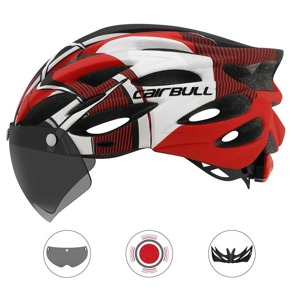 Road Mountain Bike Helmet with Lens and Brim Taillight N752627