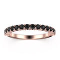 18K Rose Gold Over Silver Black Diamond Wedding Band W70838