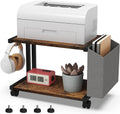 White Wooden Under Desk Printer Stand with Storage Bag Y31851