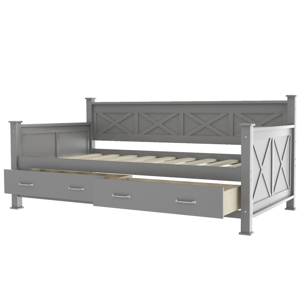 Grey Twin Size Daybed with 2 Large Drawers Z82807