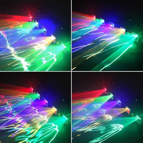 5 Beam Sound Activated DJ Party Lights RGBYC LED Music Projector with Remote Control DMX N239218