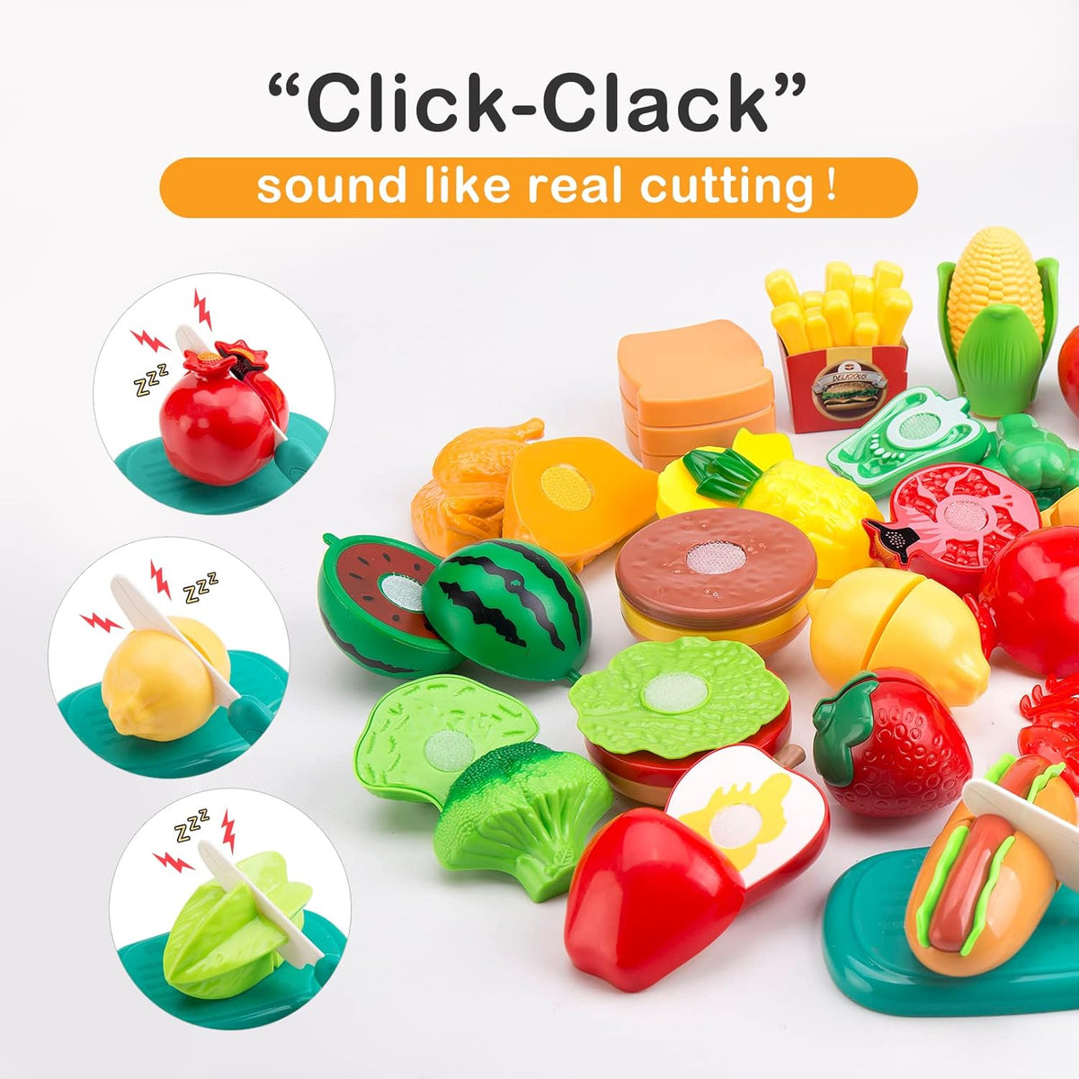 70 Pieces Pretend Play Food Set T778191