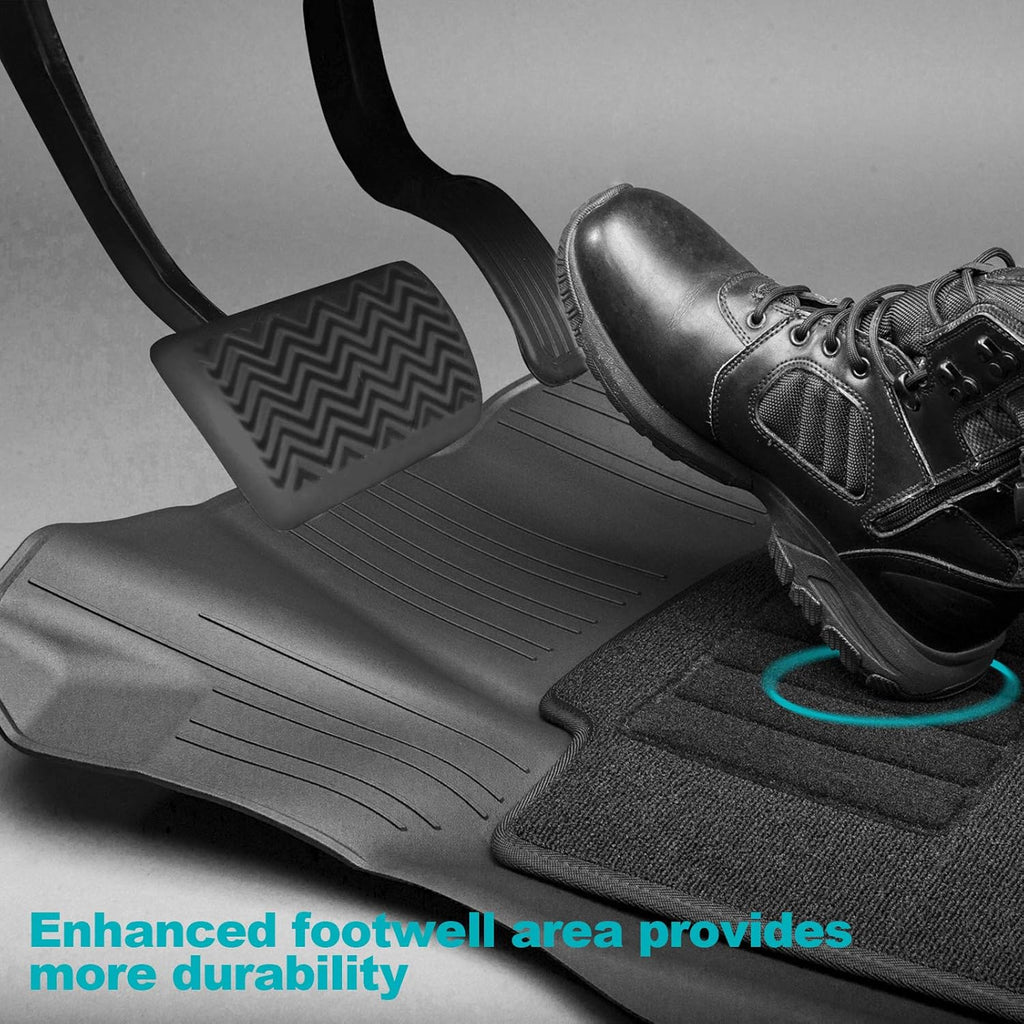 Black All Weather Heavy Duty TPE Car Floor Mats 2 Rows B21355
