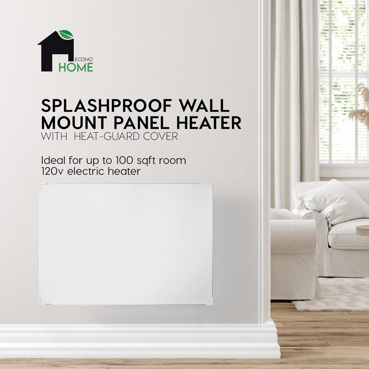 Wall Mount 250 Watt Splashproof Convection Heater with Heat Guard Cover Q650