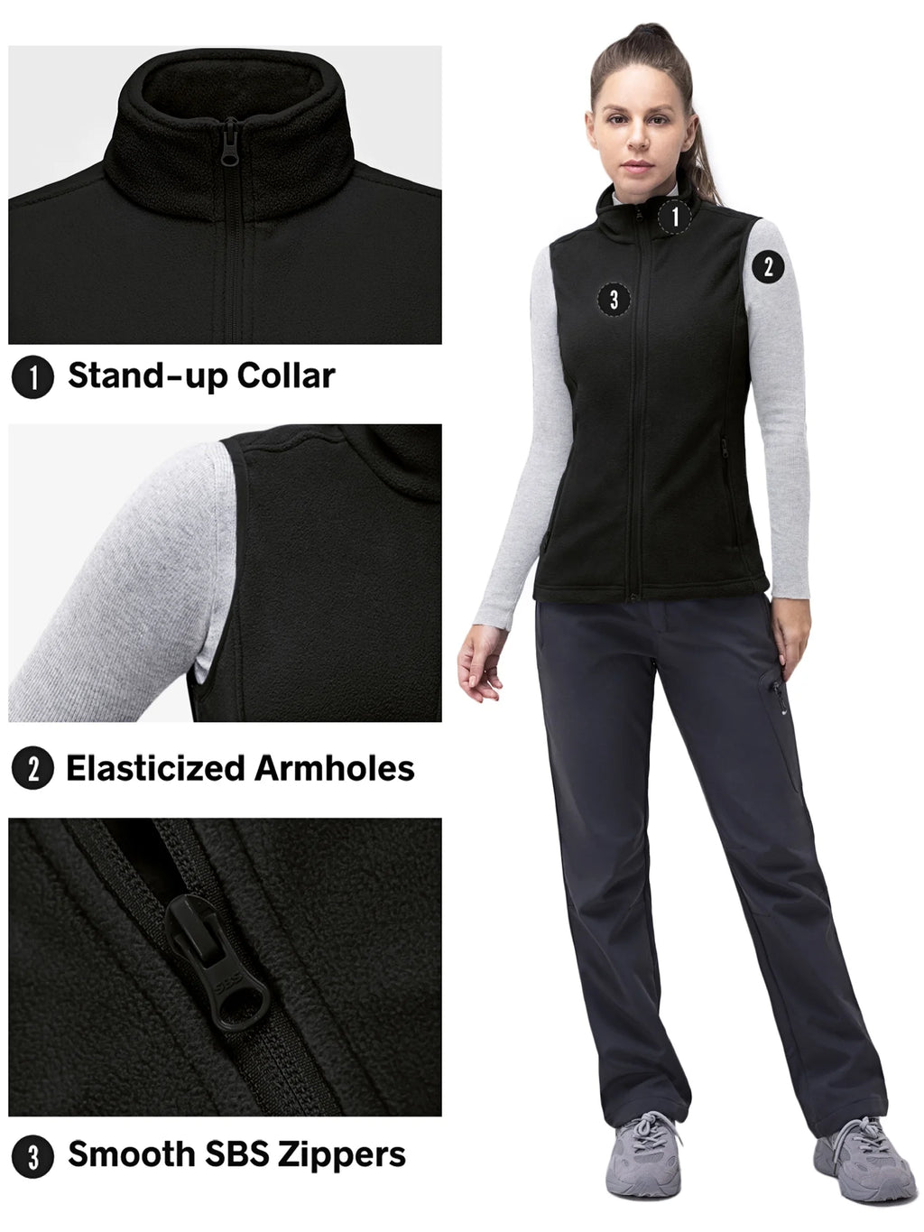 Lightweight Fleece Vest with Zip Up Pockets K942409
