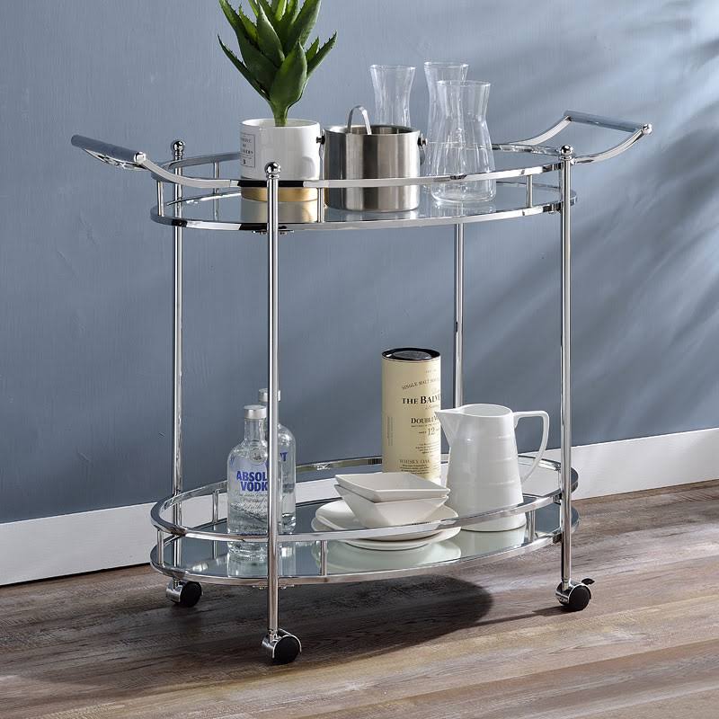 Clear Glass Serving Cart N5885
