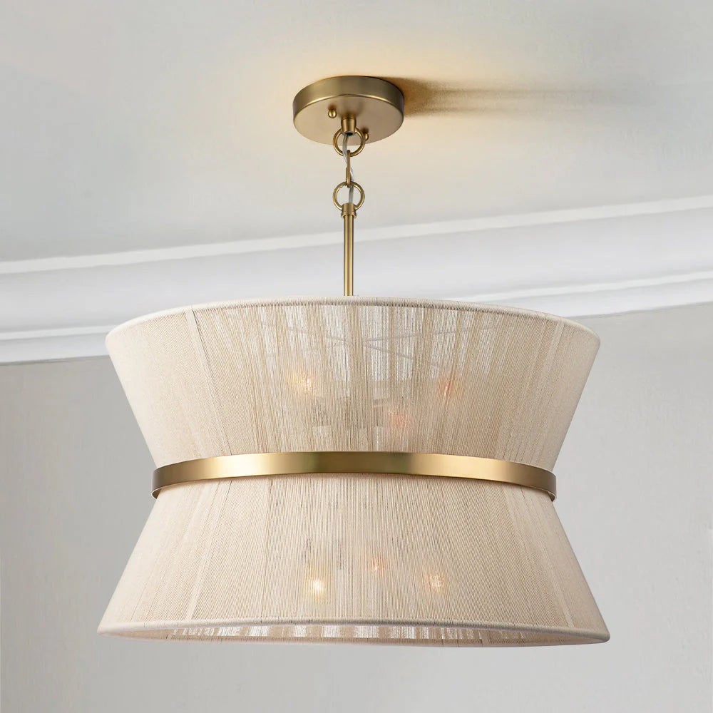 8-Light Farmhouse Bleached Natural Rope Chandelier G65151