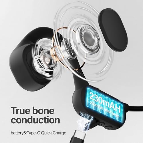 Black Wireless Open-Ear Headphones with Mic Q346
