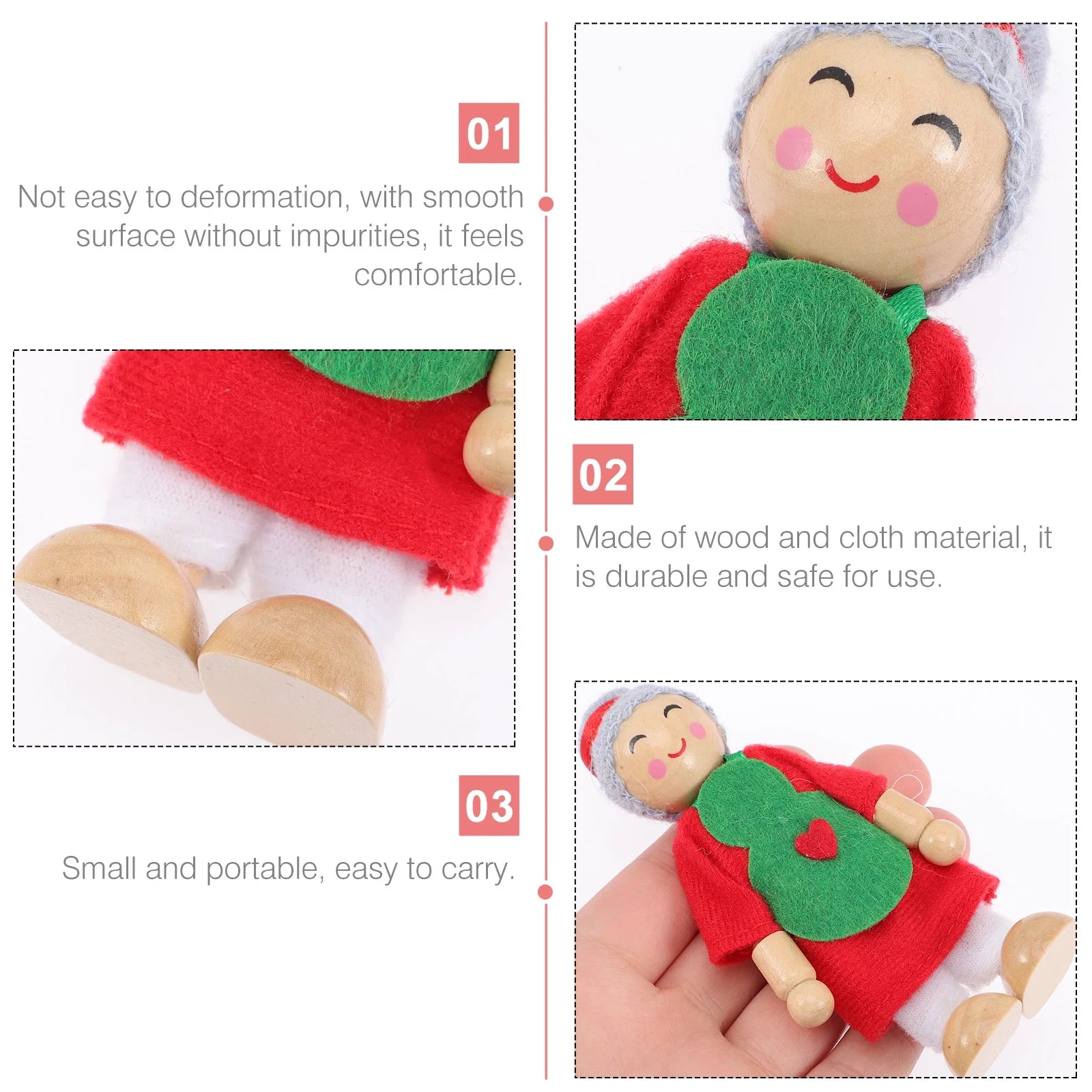 7 Pcs Wooden Dolls Playset K1352