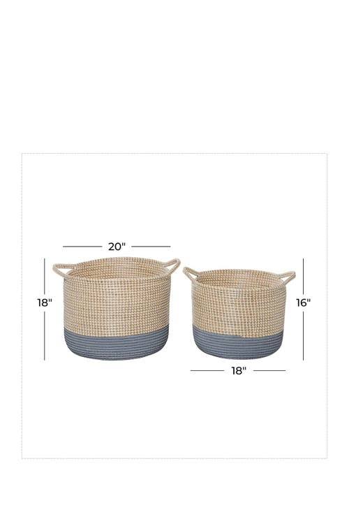 Set of 2 Brown Sea Grass Storage Basket D778