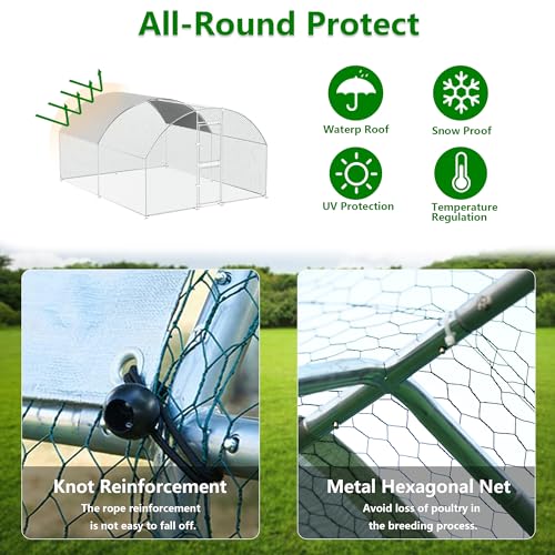 Large Metal Chicken Coop with Waterproof Cover G2194