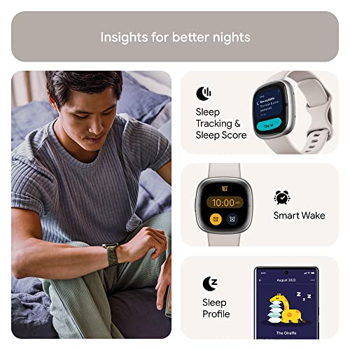 Lunar White/Platinum Advanced Health Smartwatch with ECG, SpO2, 24/7 Heart Rate and GPS A1383