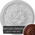 14 1/2x22OD x 2 3/4x22P Ceiling Medallion Hand-Painted Burnished Mahogany Crackle X3132