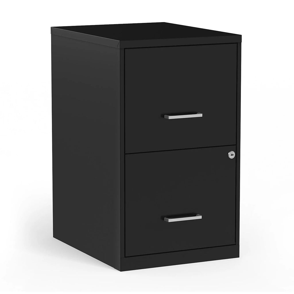 2-Drawer Vertical File Cabinet Locking Letter Black B38814