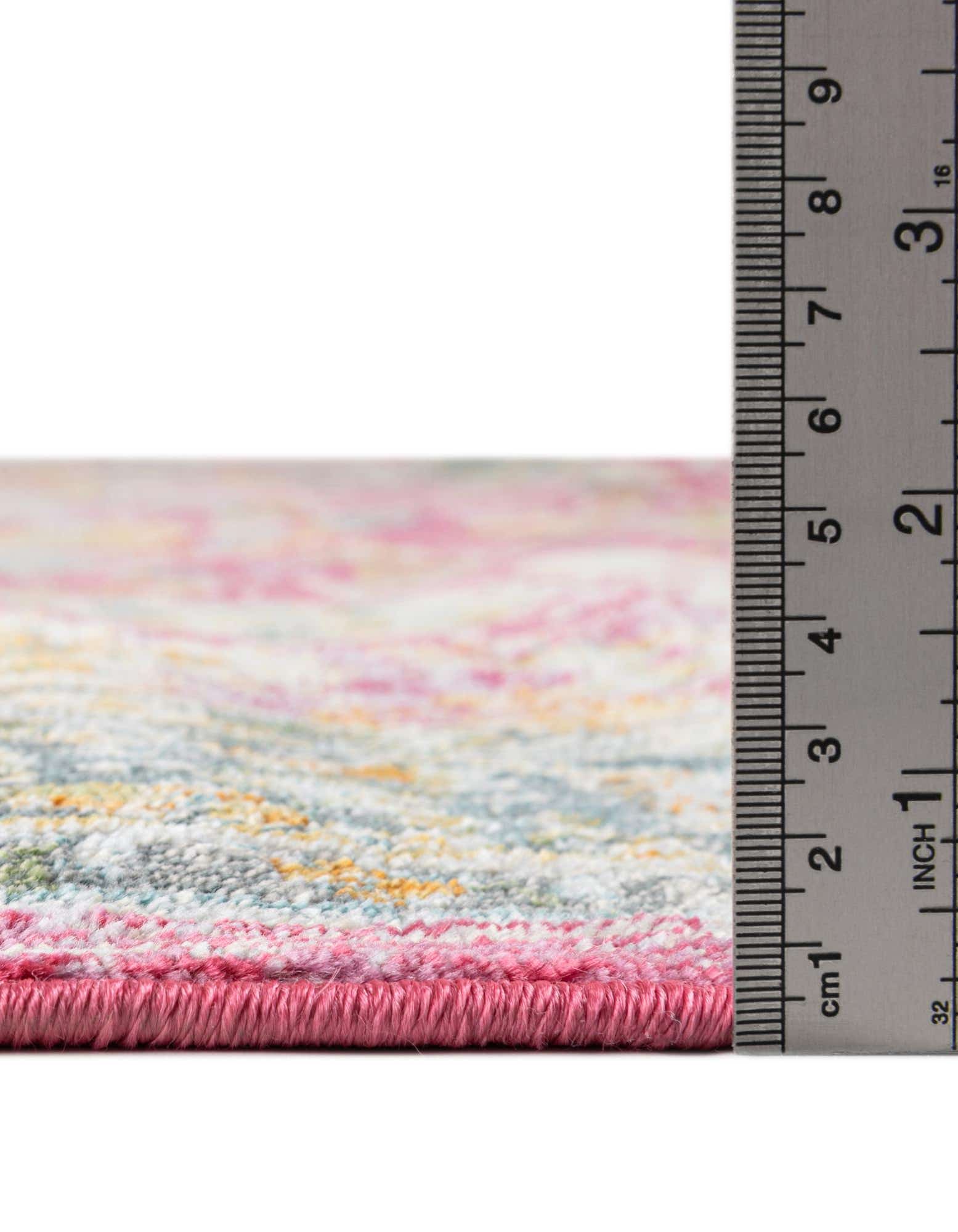 Octagon Pink Transitional Floral Rug C302412