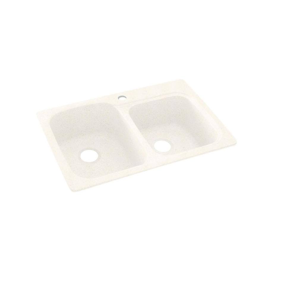 Solid Surface Double Basin Drop-in Kitchen Sink S7355