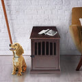Large Wood Dog Kennel Crate with End Table E31930