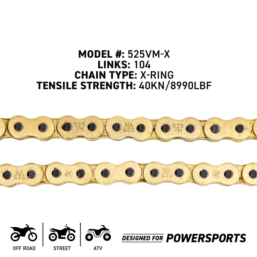 Sprocket Chain Set 18/43T 525 X-Ring Motorcycle N19353