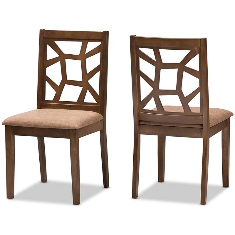 Light Brown Dining Side Chair Set of 2 O97257