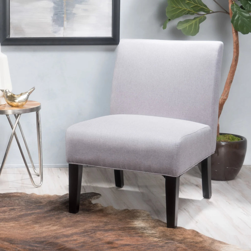Gray Fabric Slipper Accent Chair R3359