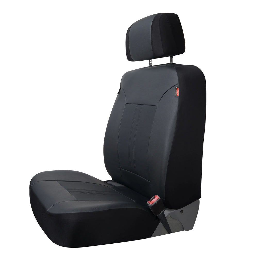 3 Piece Vegan Leather Seat Covers Black V21338