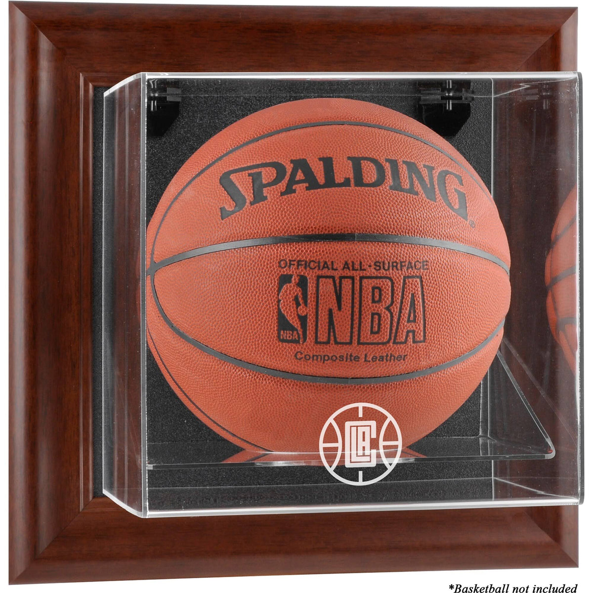 Brown Framed Wall-Mountable Basketball Display Case G61254