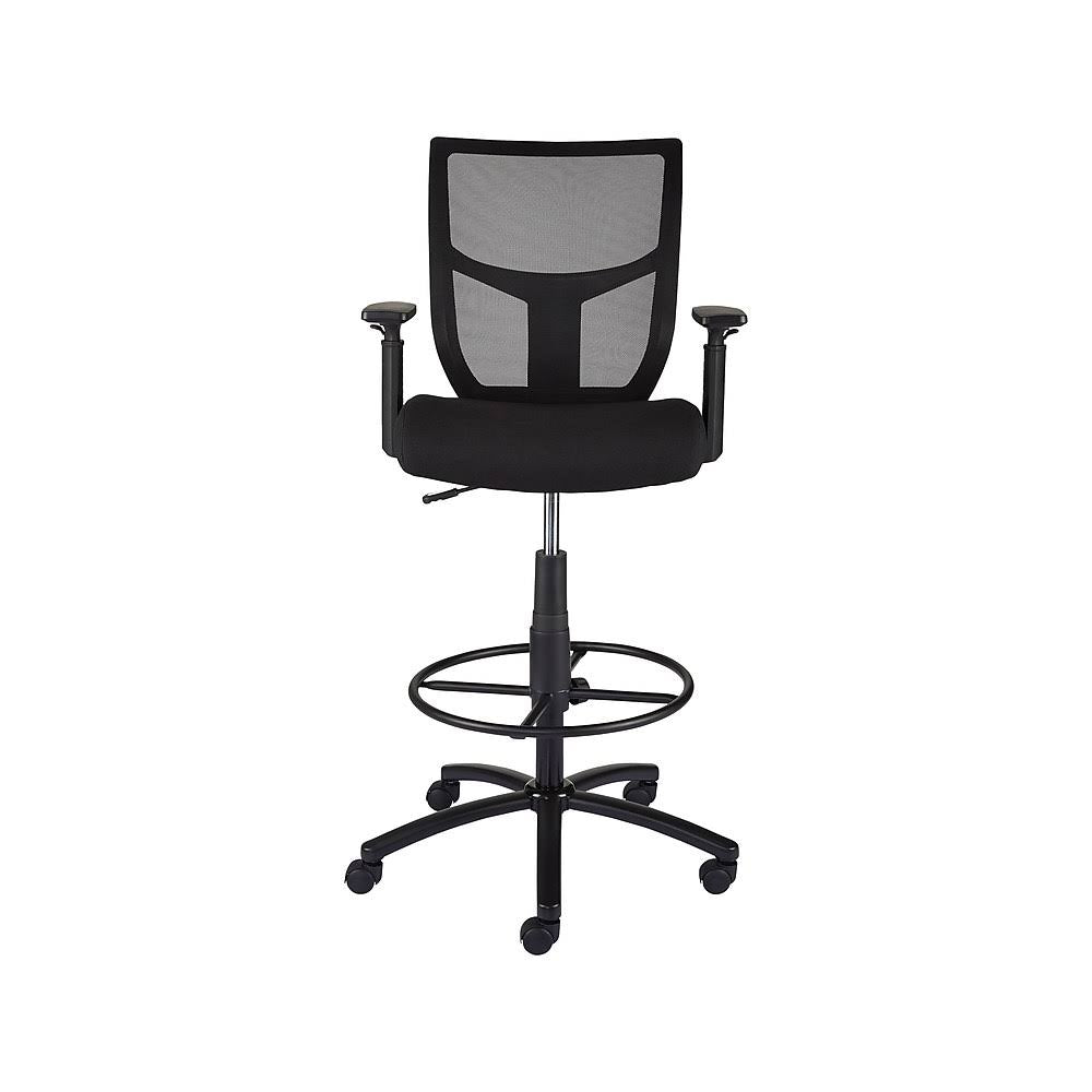 Black Mesh and Fabric Stool I7577