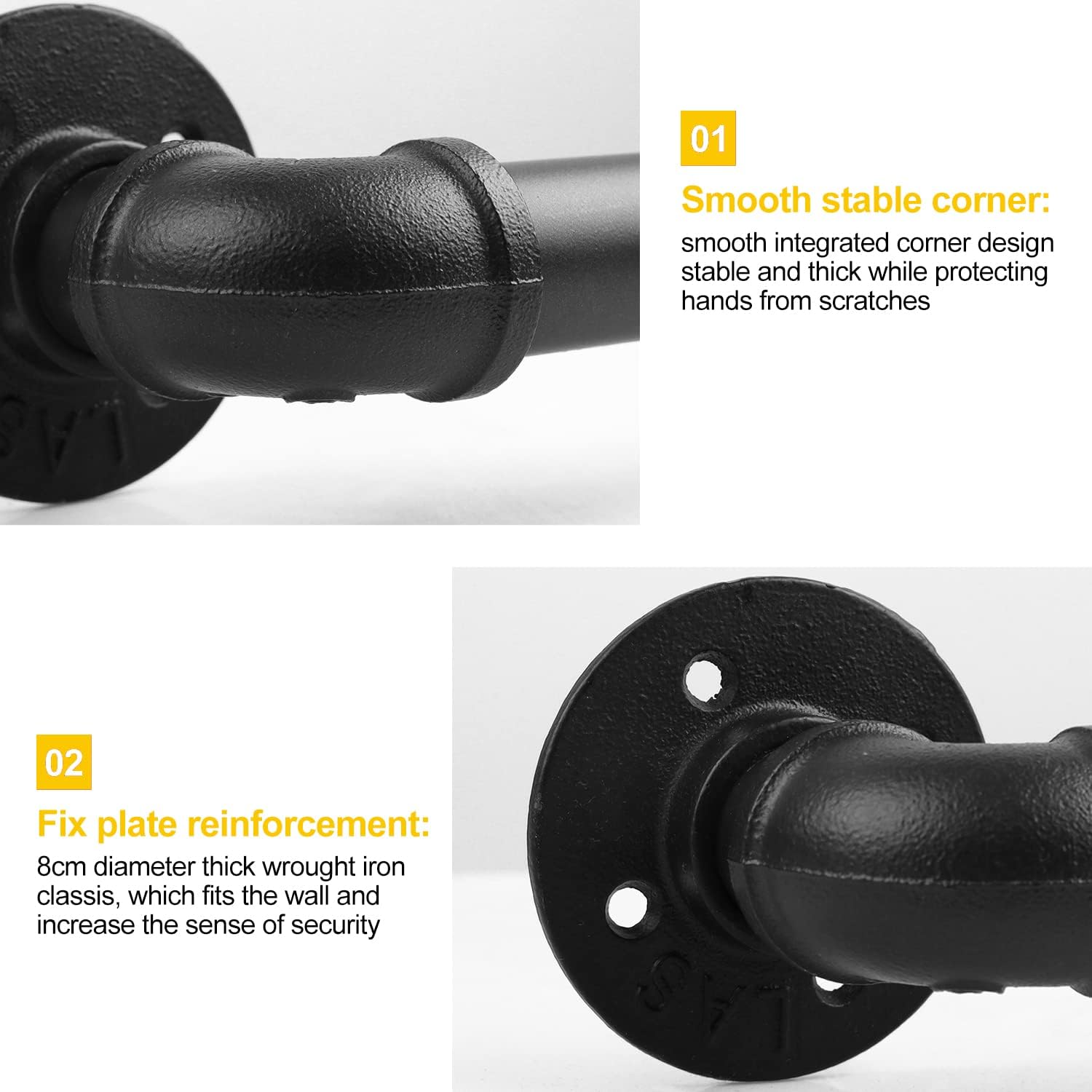 Black Galvanized Metal Stair Handrail F52177
