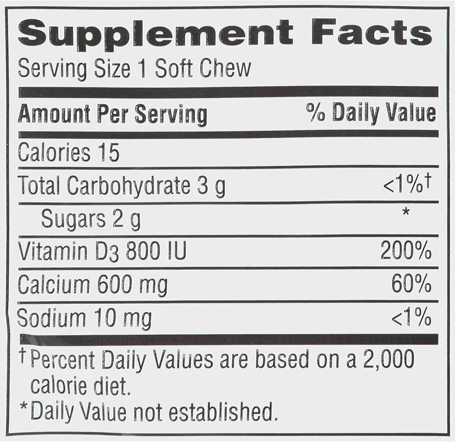 5 Pack Calcium Vitamin D Soft Chews Vanilla Creme 60 Each J302