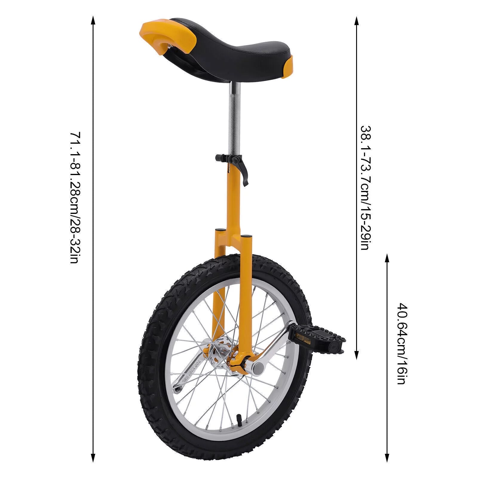 16 Wheel Unicycle with Steel Rim, Adjustable Height R1091