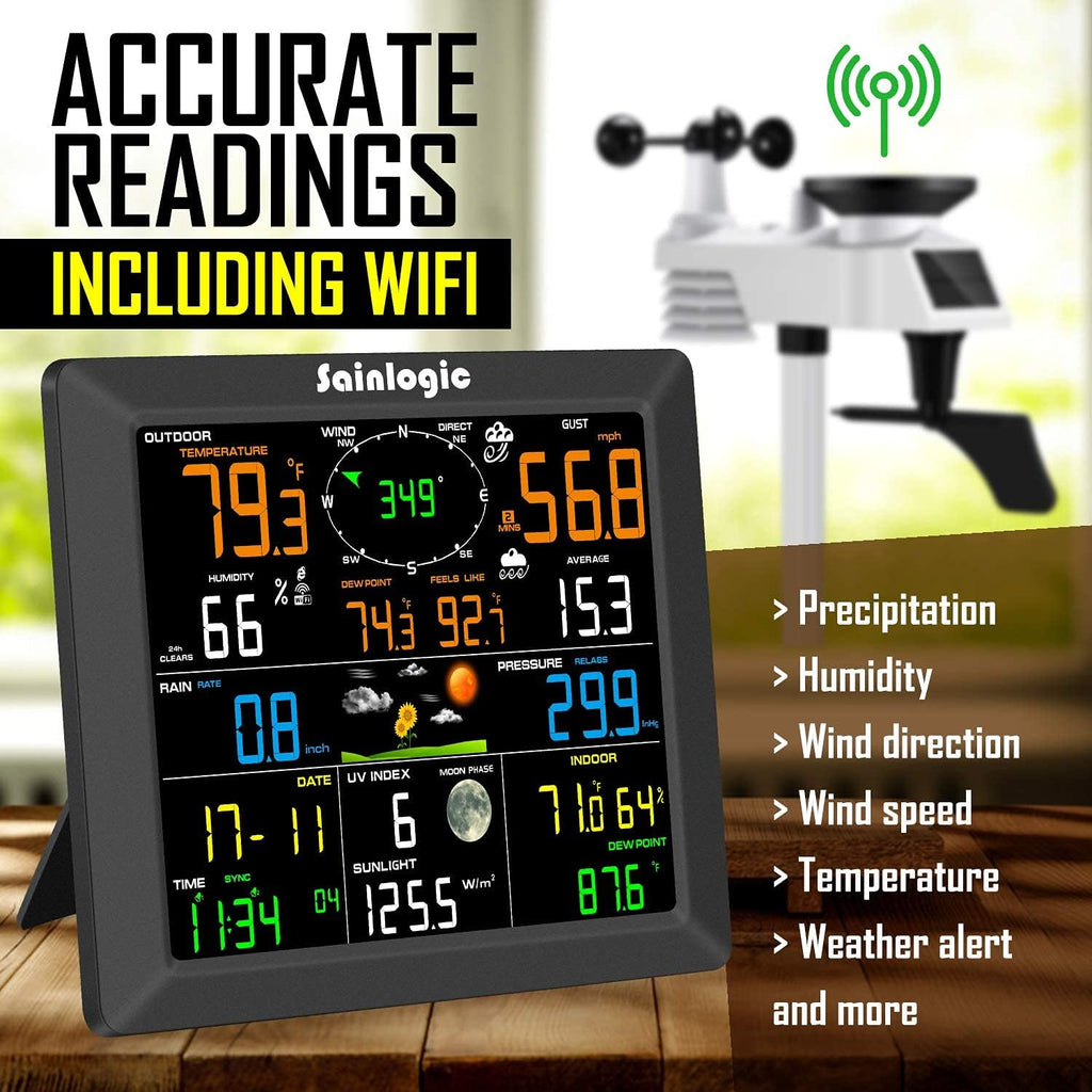 Black WiFi Weather Station with Outdoor Sensor Z4607