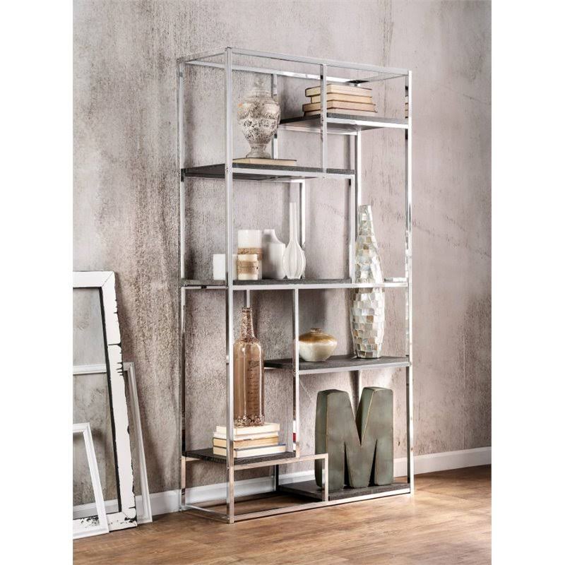 Chrome 6 Shelf Bookcase F338