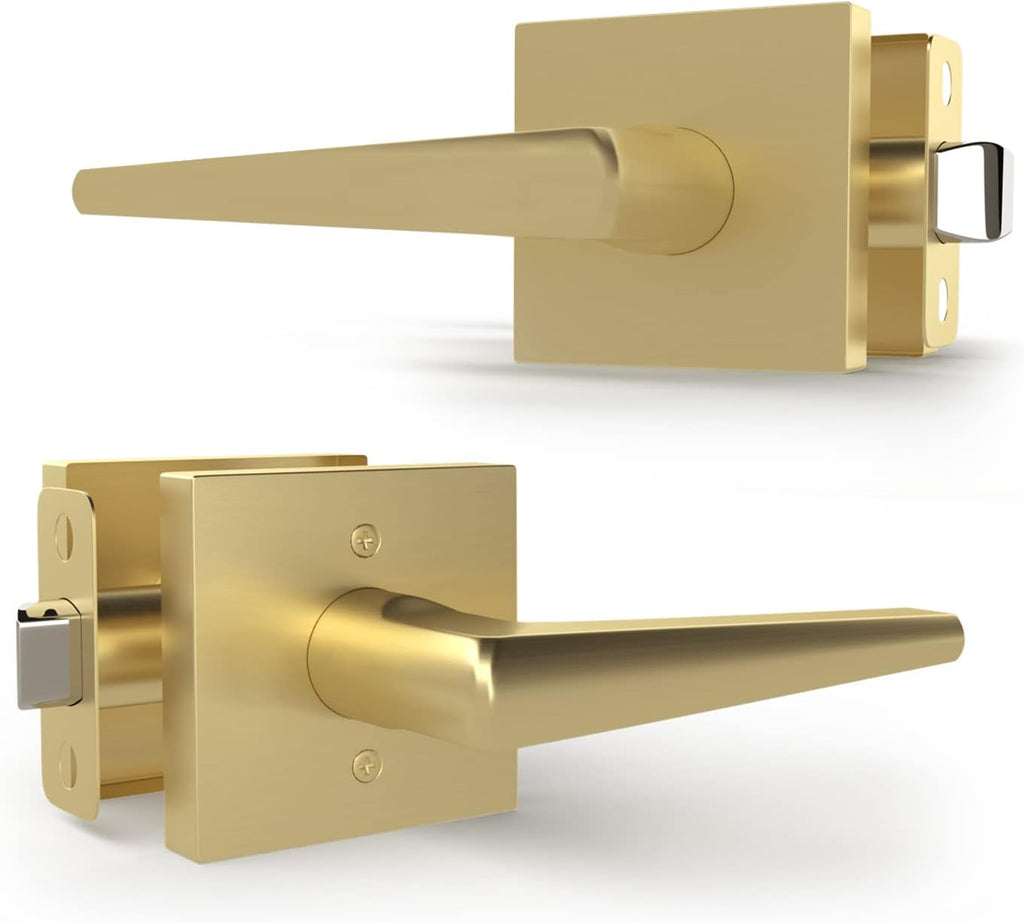 Matte Black Lever Door Handle and Deadbolt Lock Combo Pack of 2 O196650