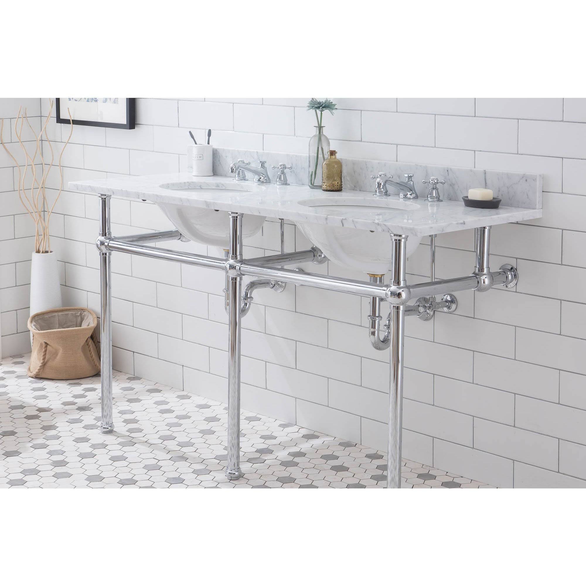 60x22 Double Wash Stand in Chrome P62699