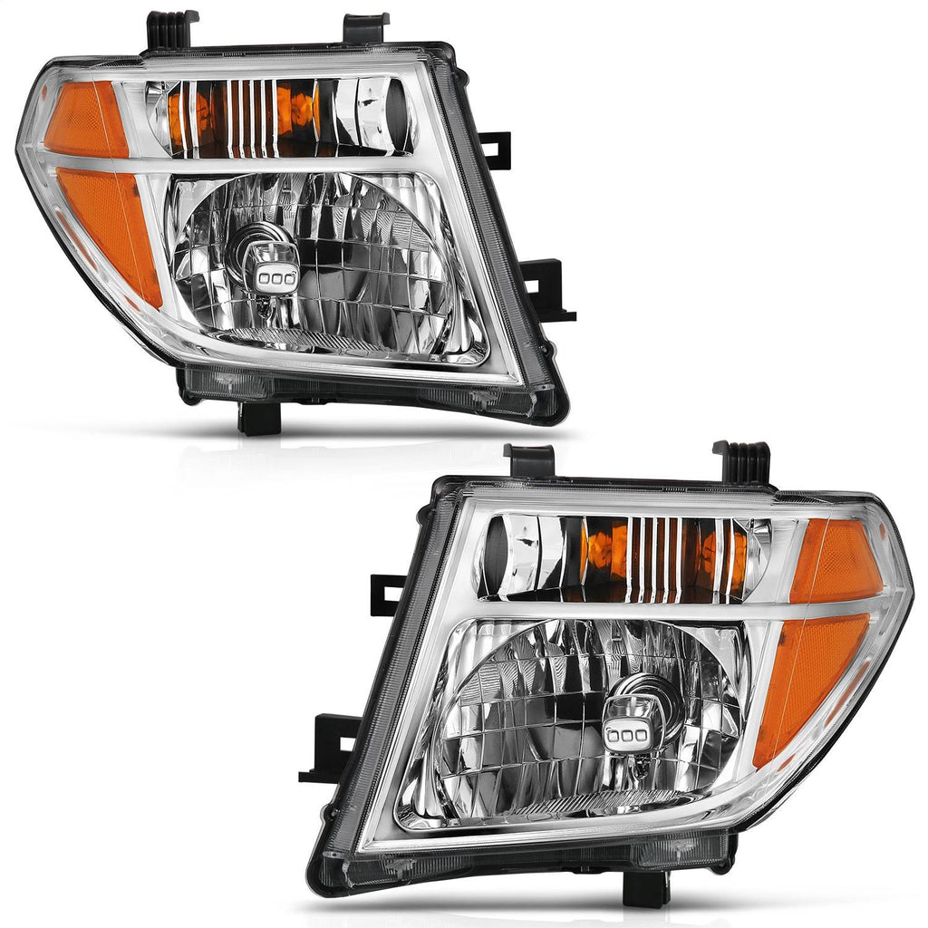 Chrome Housing Crystal Headlights with Light Bar B571