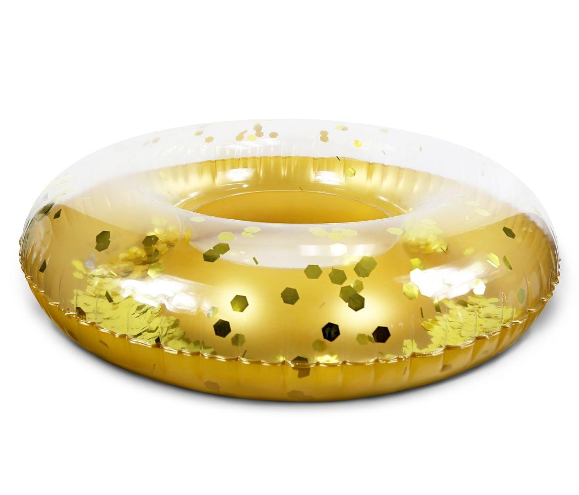 Bundle of Gold Inflatable Pool Float Tube & Beach Balls Set of 3 P275