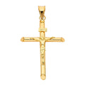 14K Yellow Gold Crucifix Charm Pendant 35 x 23 MM 1.3 grams B5005