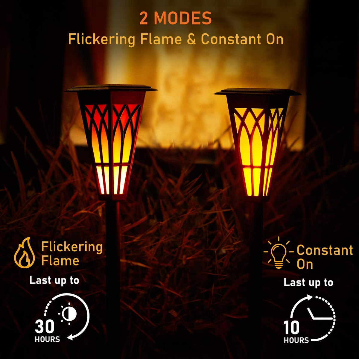 Solar Torch Lights 4 Pack, Solar Lights Outdoor Waterproof IP65 with 20 LED 2 Modes Auto On/Off Dancing Flickering Flames, Landscape Decoration Lighting for Garden Pathway Driveway Yard Deck Pool Path X359540