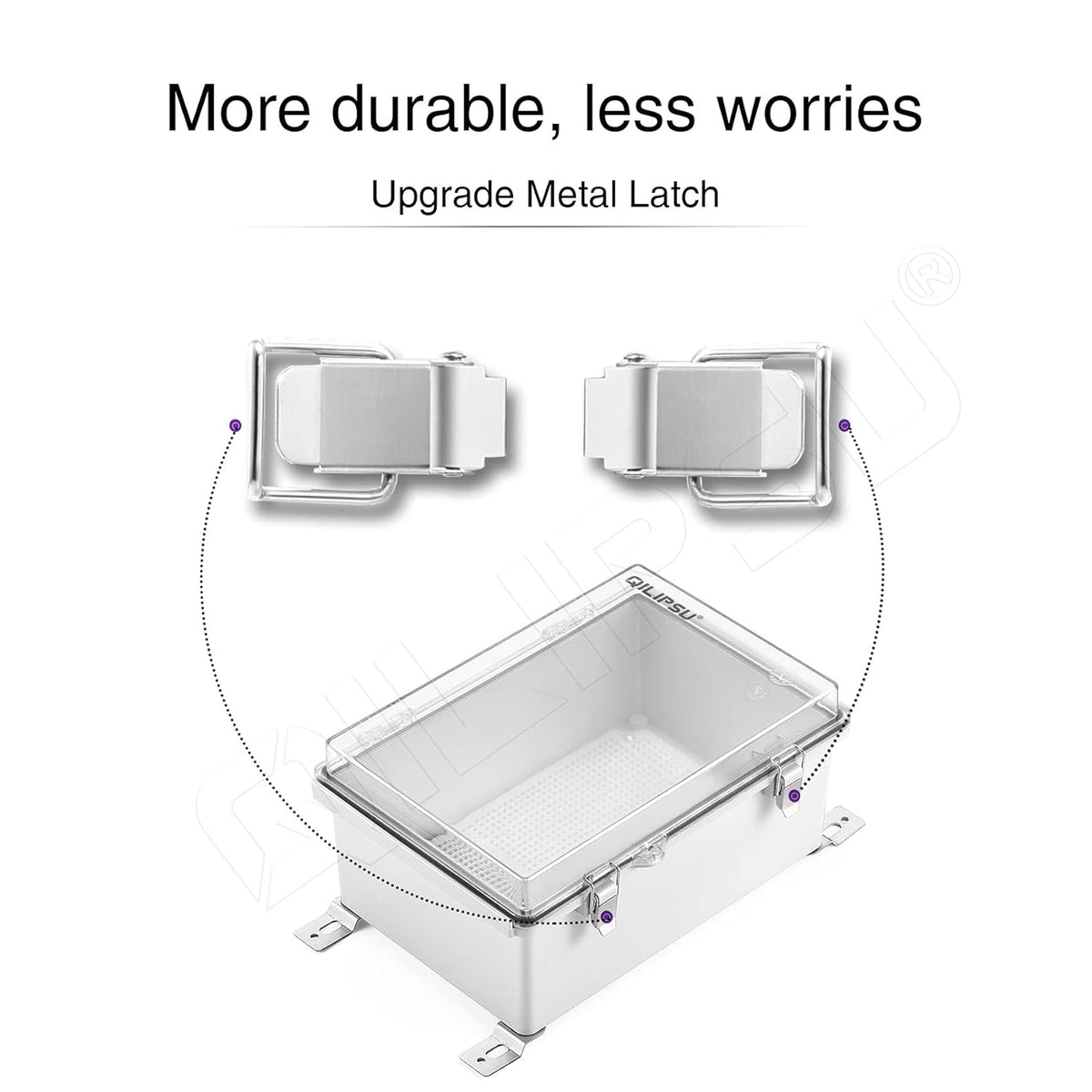 Clear Hinged Cover Junction Box with Mounting Plate, IP67 Waterproof ABS Plastic Grey, Pack of 2 R754
