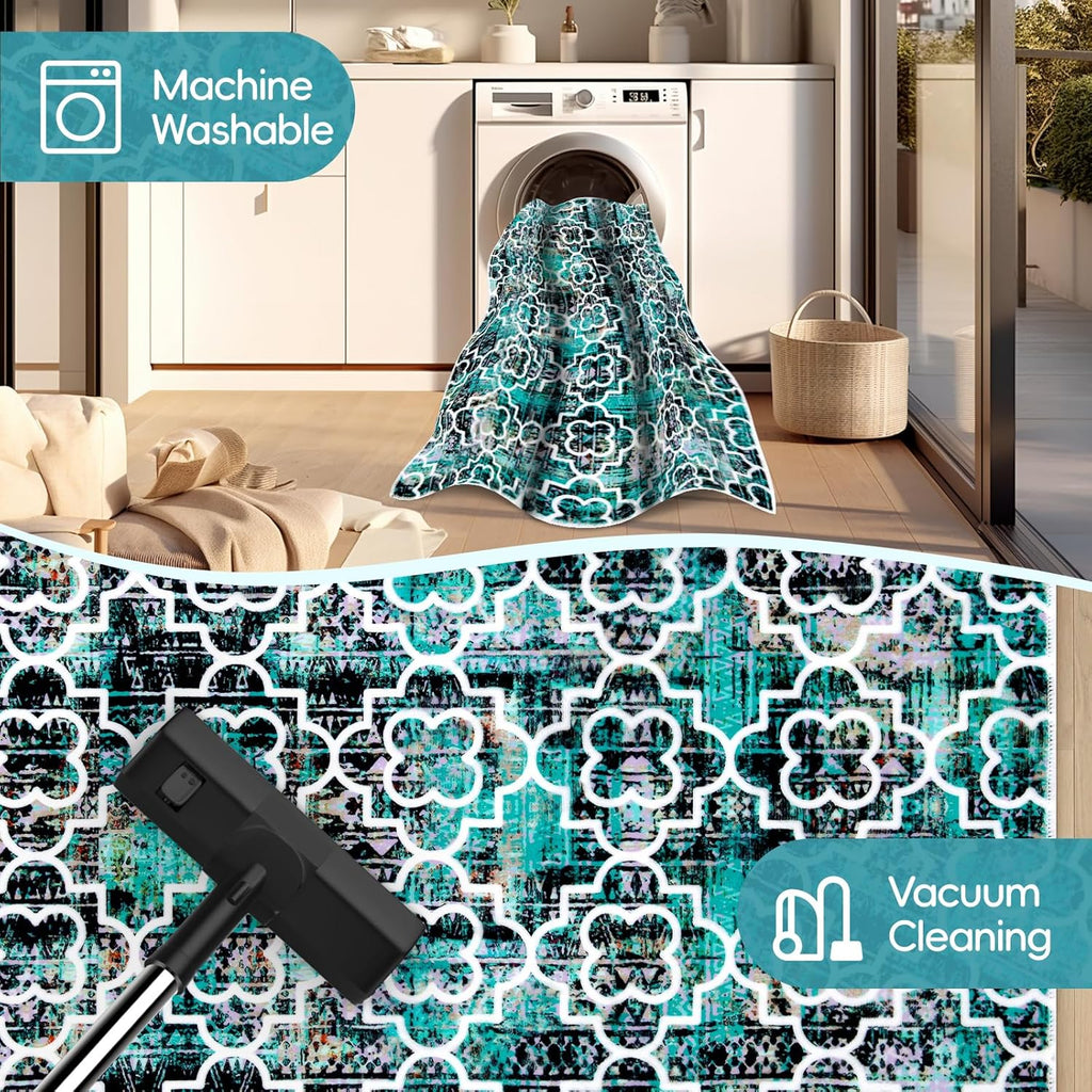 Washable Non-Slip Ultra-Soft 5x7 Area Rug D482