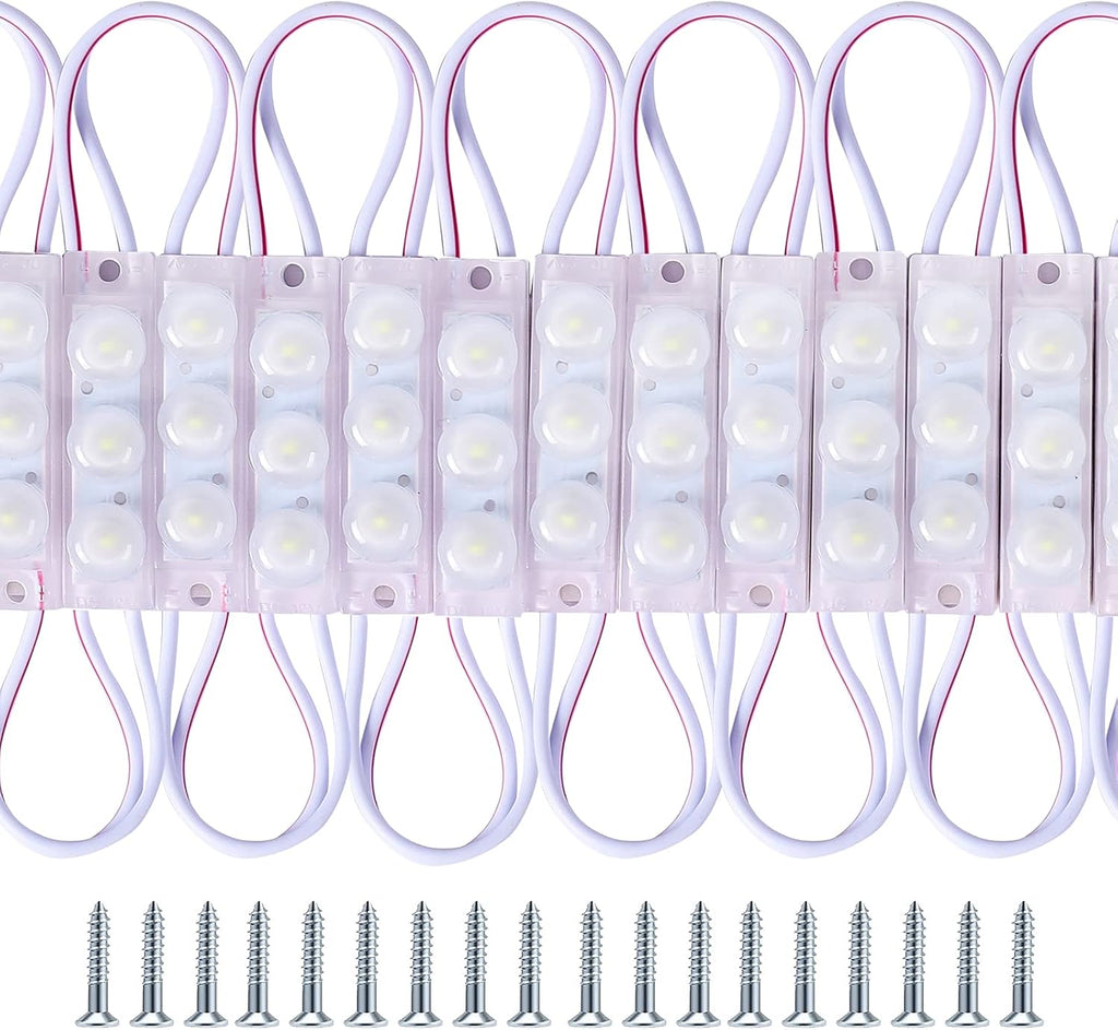200 Pcs Waterproof LED Module Lights, 0.72W DC12V 6500K, White Light Pack of 2 W52536