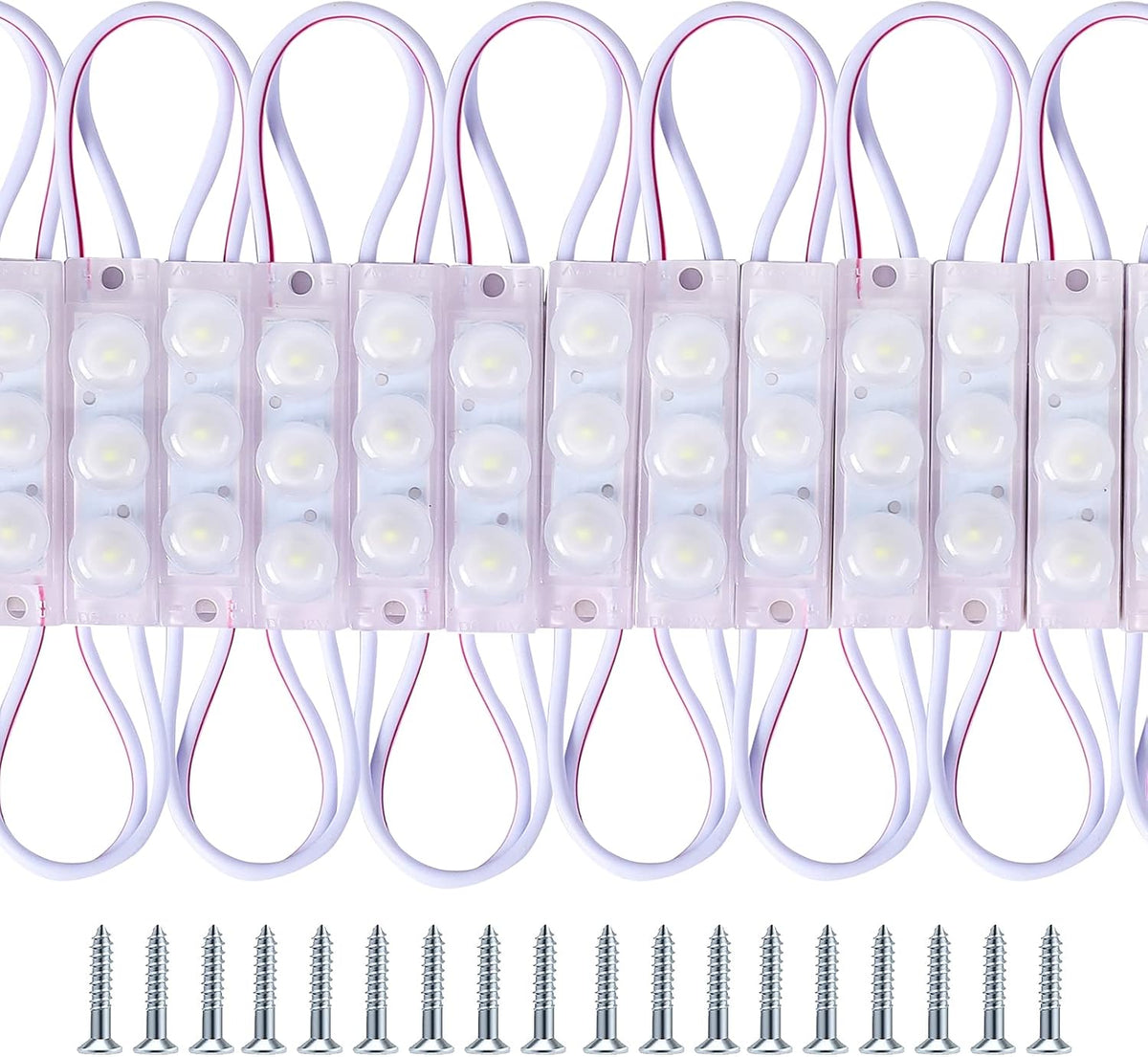 200 Pcs Waterproof LED Module Lights, 0.72W DC12V 6500K, White Light Pack of 2 W52536