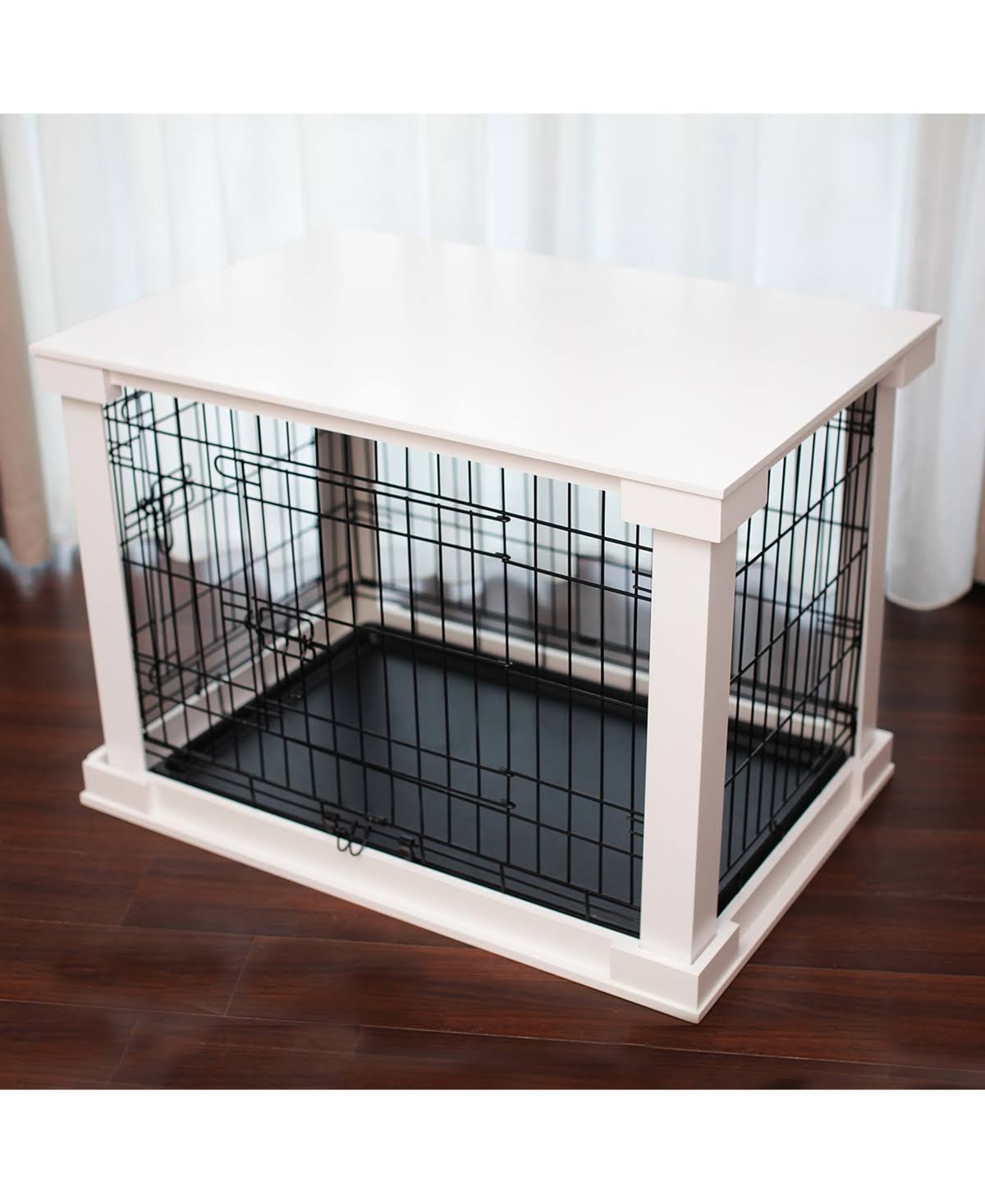Medium White Cage with Crate Cover K61985