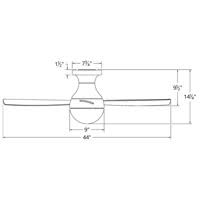 44 inch Matte White Flush Mount Ceiling Fan Q382