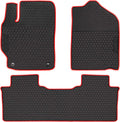 Black Red Rubber Car Floor Liners Set F27440