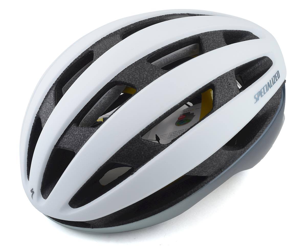 Satin White Gloss Ice Blue MIPS Helmet W2837