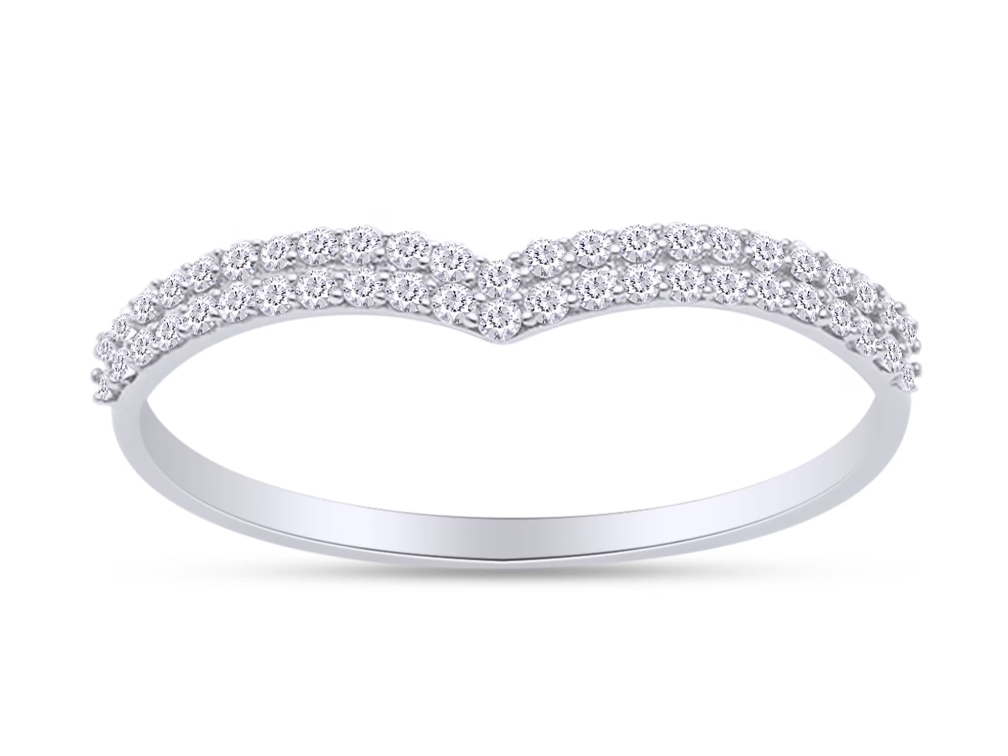 14K White Gold Over Sterling Silver Diamond Wedding Band Ring G429390