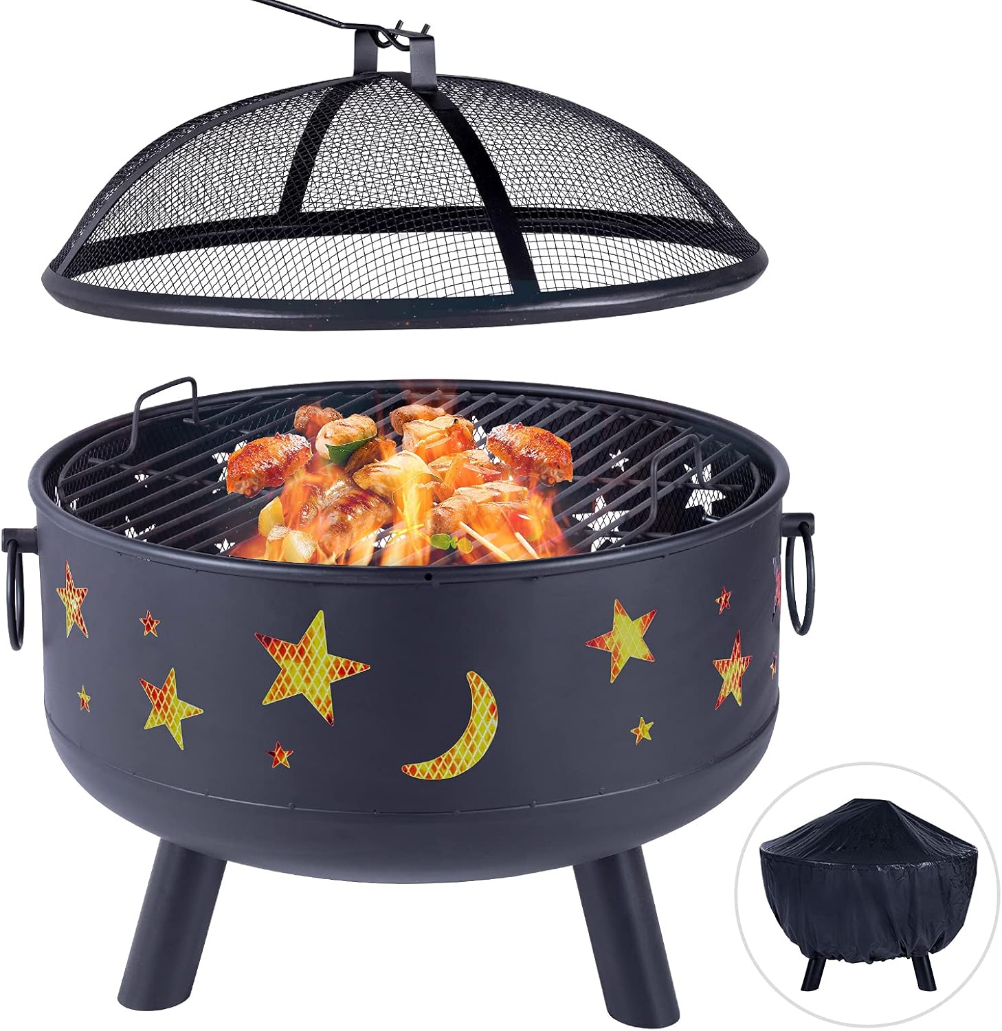 24 inch Round Steel Fire Pit D24258